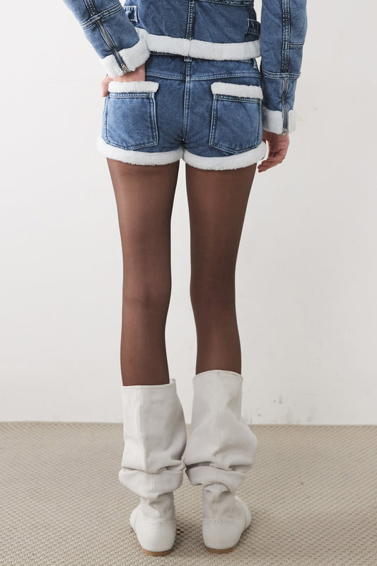 'SHEARLING" MINI SHORTS