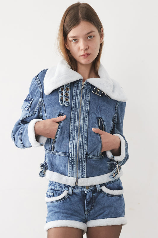 'SHEARLING" MINI SHORTS