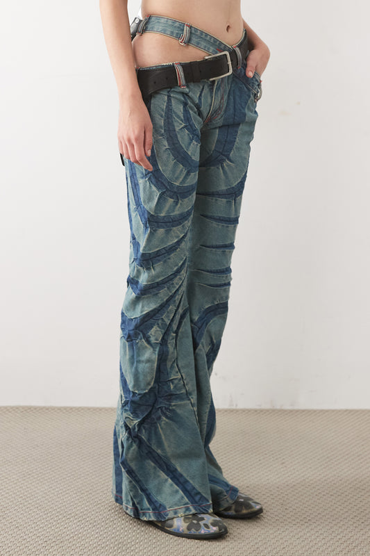 TRIBAL BIAS CUT JEANS