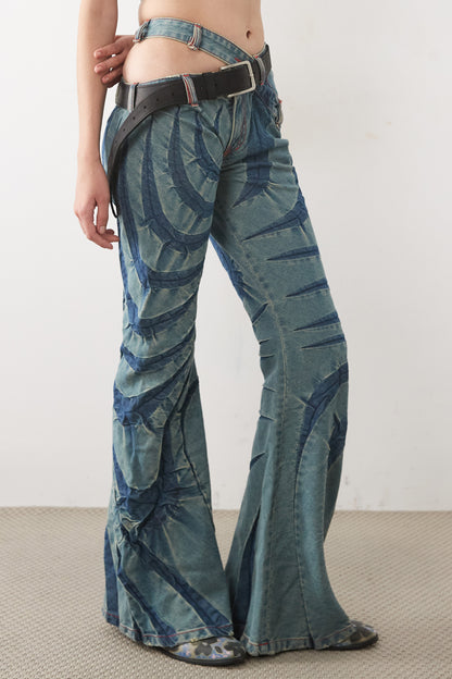 TRIBAL BIAS CUT JEANS