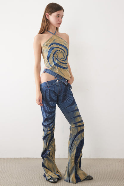 SWIRL BANDANA TOP