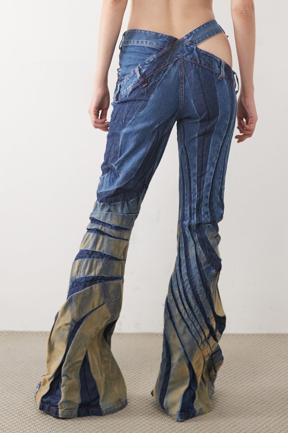 FLARE TRIBAL BIAS-CUT JEANS
