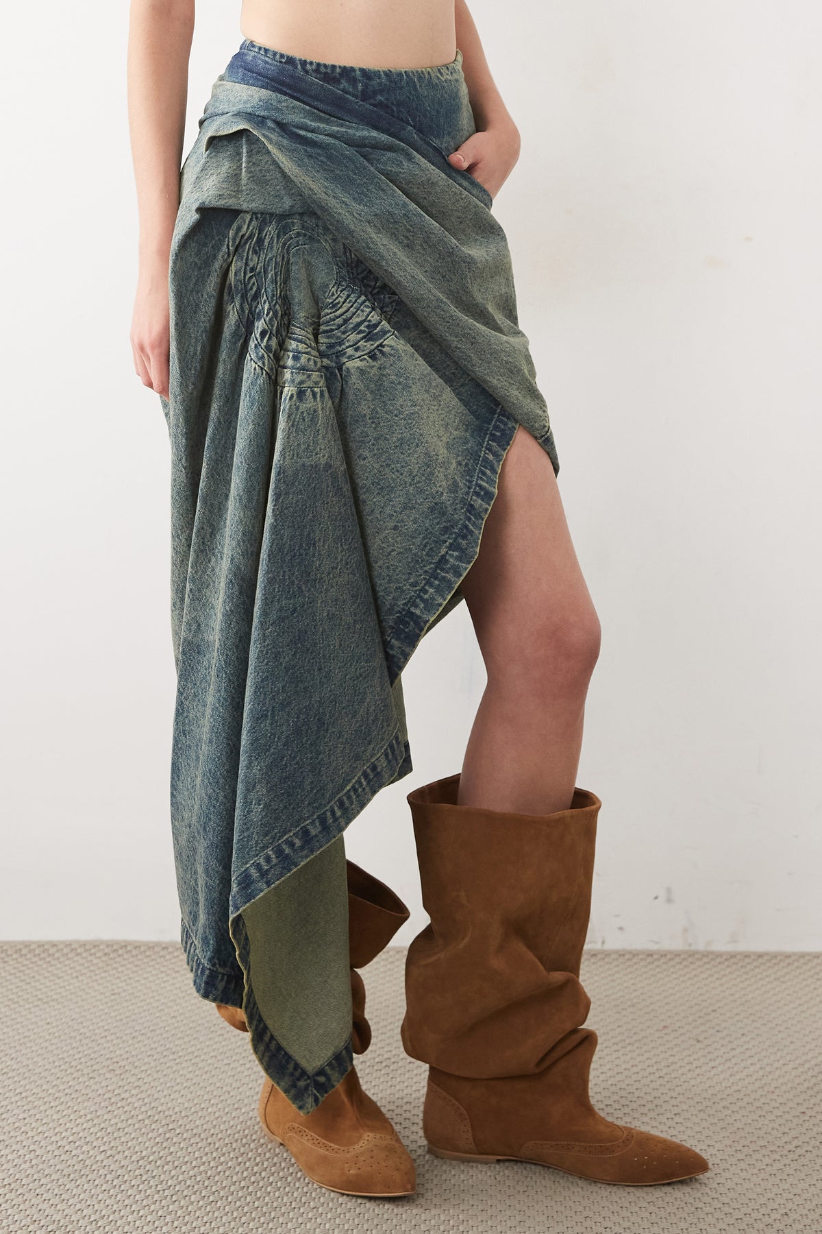 SWIRL SOAKED MAXI SKIRT