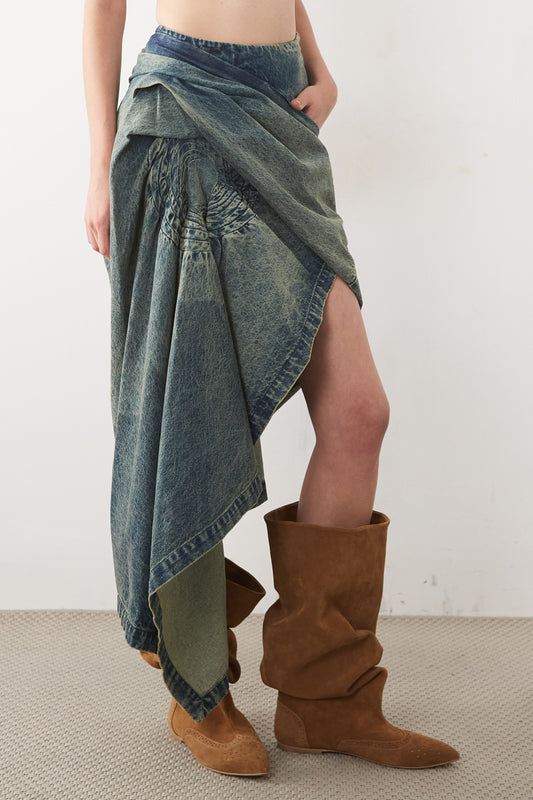 SWIRL SOAKED MAXI SKIRT