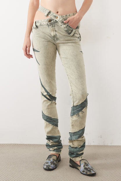 PALM BIAS-CUT SKINNY JEANS