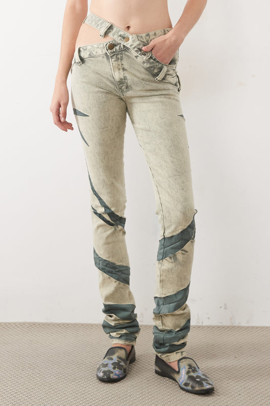 PALM BIAS-CUT SKINNY JEANS