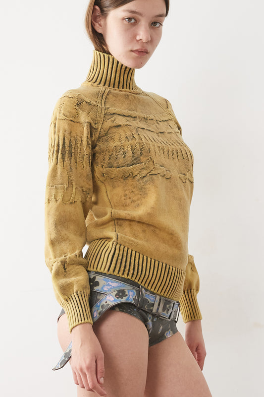 FAIR ISLE DEBOSSED TURTLENECK JUMPER