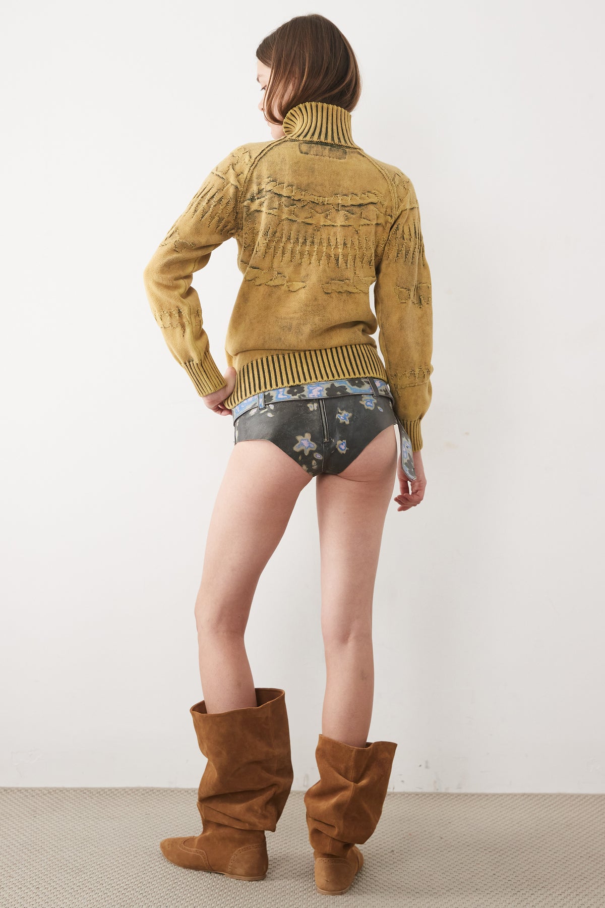 FAIR ISLE DEBOSSED TURTLENECK JUMPER