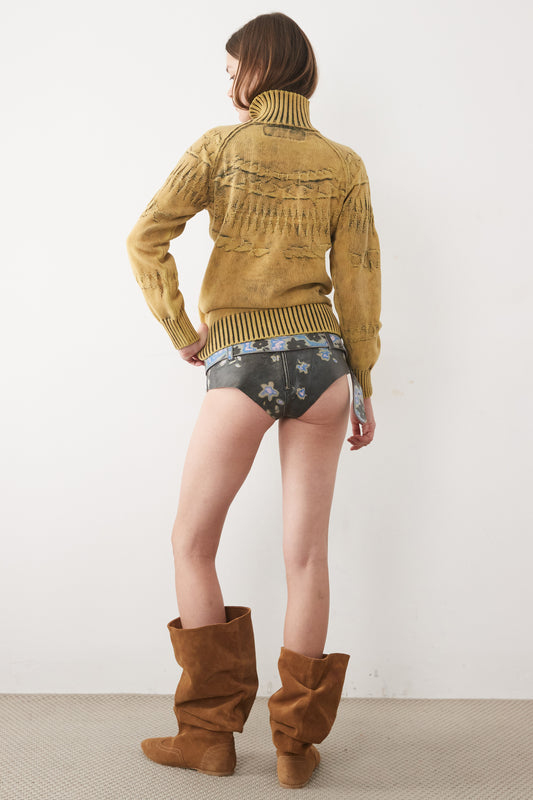 FAIR ISLE DEBOSSED TURTLENECK JUMPER