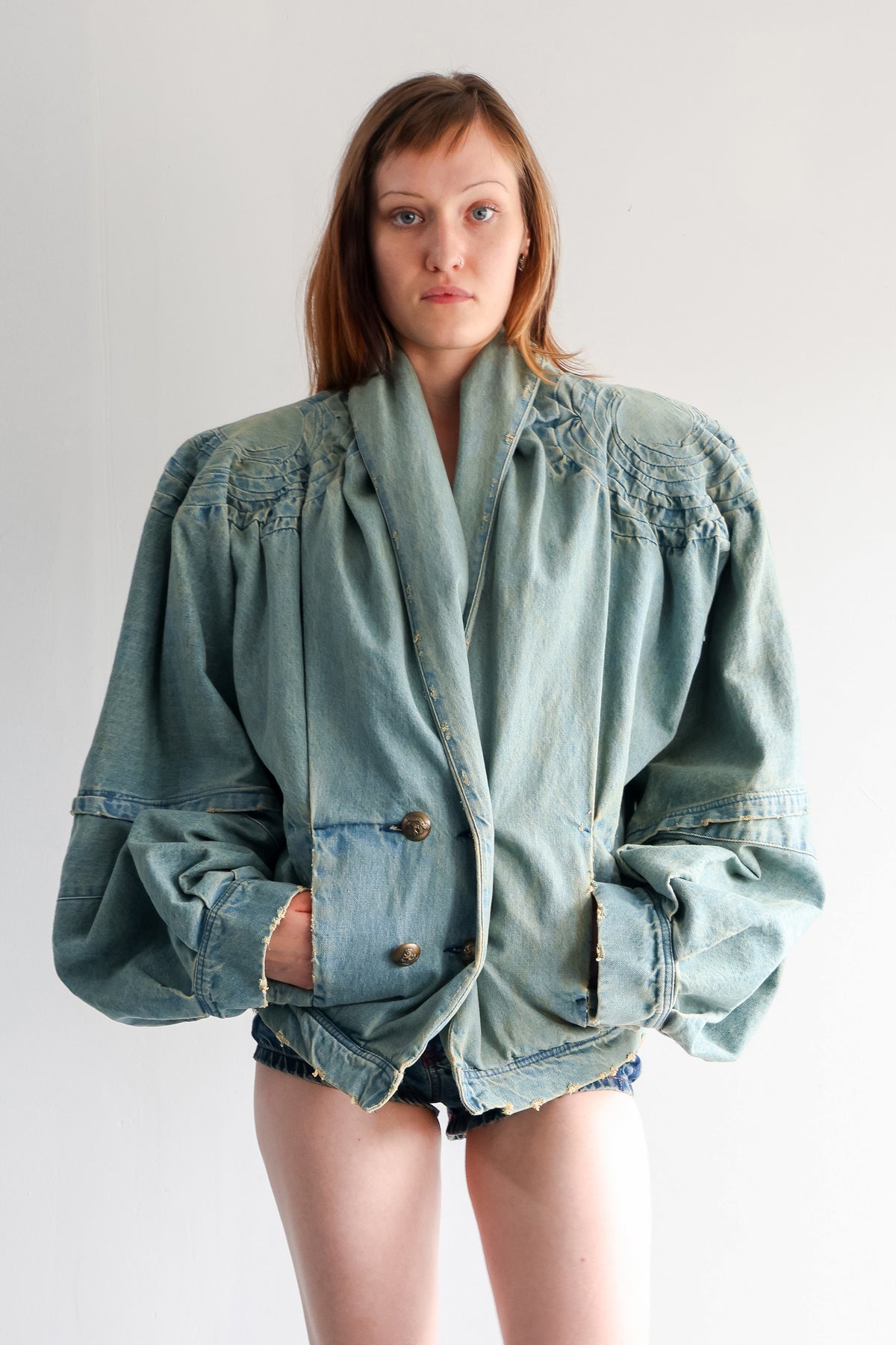 SWIRL SHOULDER COCOON JACKET