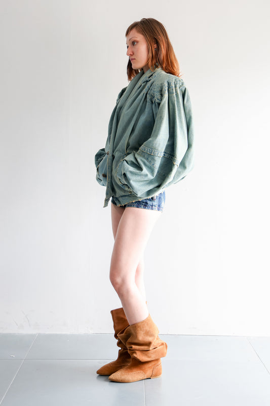 SWIRL SHOULDER COCOON JACKET
