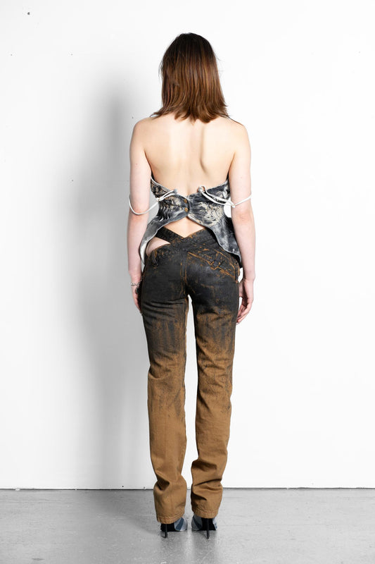 BIAS CUT SKINNY JEANS