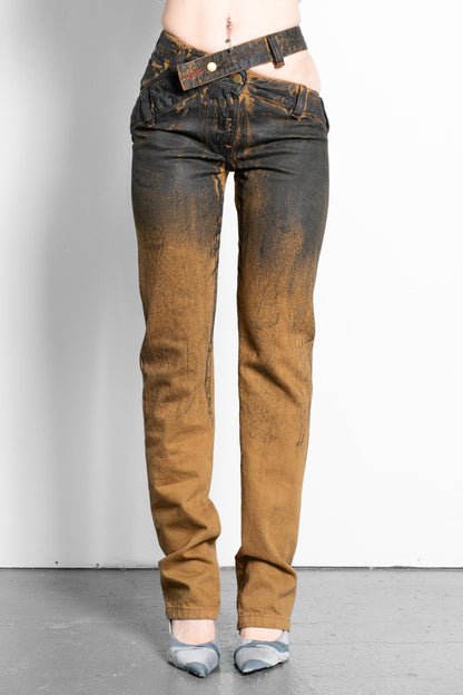 BIAS CUT SKINNY JEANS