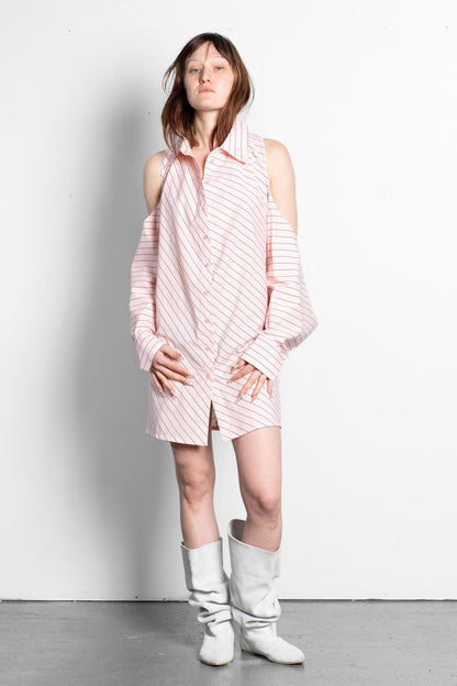 DEEP V-CUT COWL  SHIRT DRESS