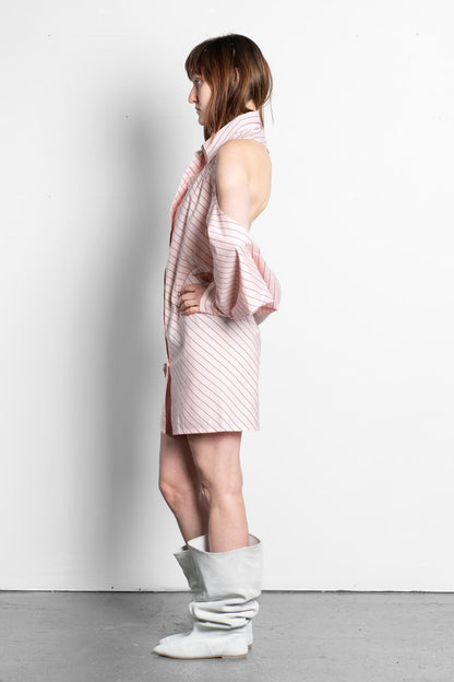 DEEP V-CUT COWL  SHIRT DRESS