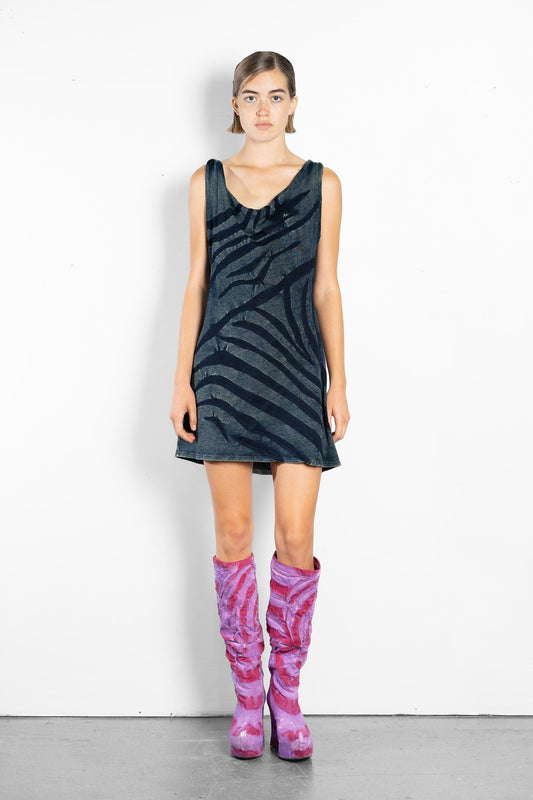 TWISTED STRAP AND  COWL BACK JERSEY  DRESS