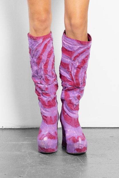SCULPTED WEDGE  DENIM BOOT