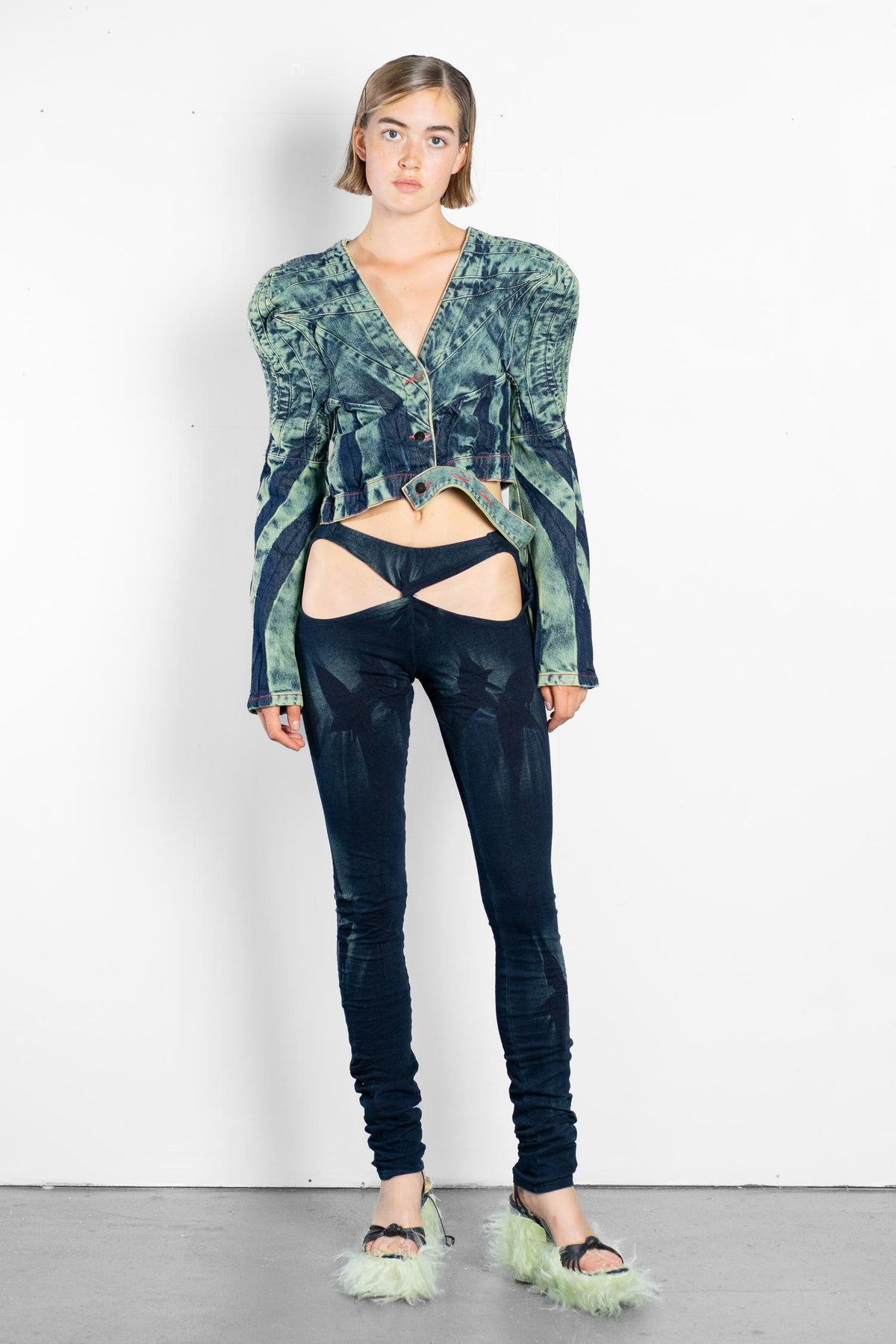 SWIRL SHOULDER DENIM JACKET