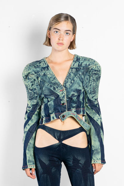 SWIRL SHOULDER DENIM JACKET
