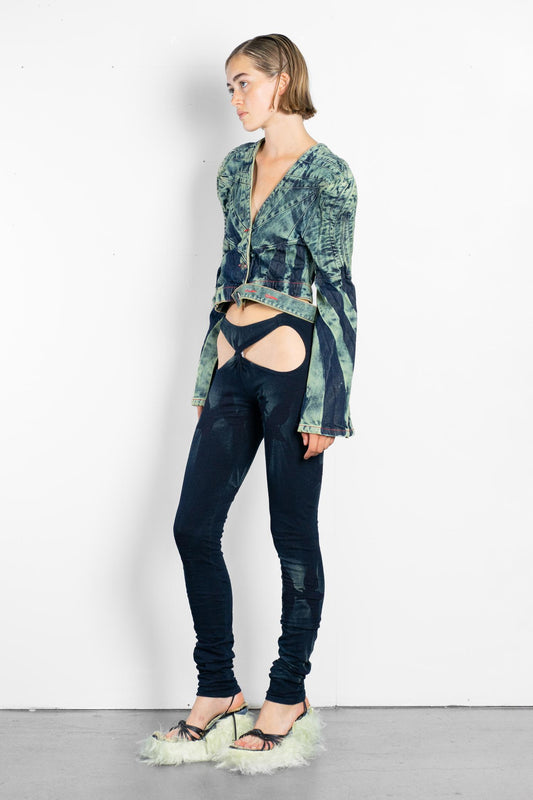 SWIRL SHOULDER DENIM JACKET