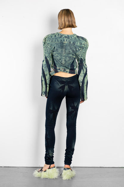 SWIRL SHOULDER DENIM JACKET