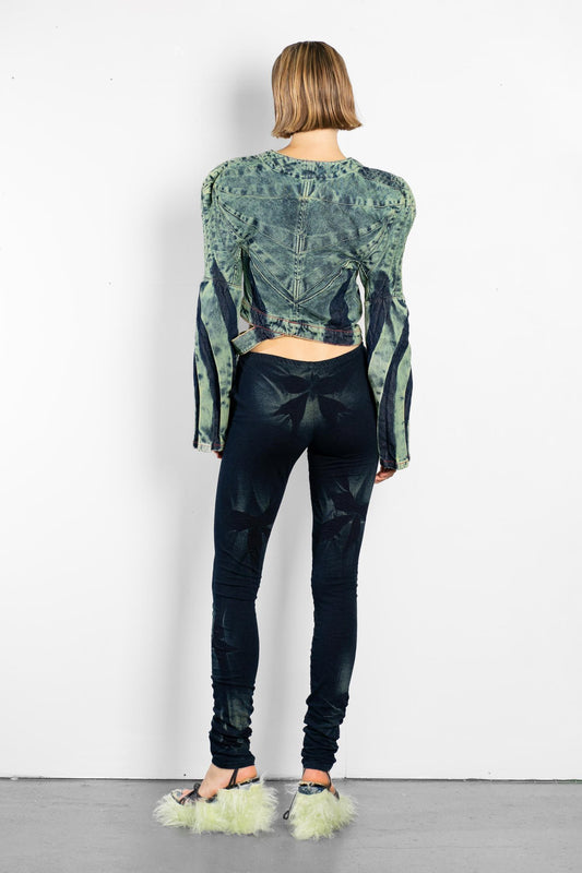 SWIRL SHOULDER DENIM JACKET