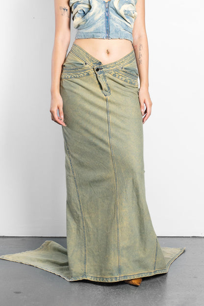 DENIM TRAIN SKIRT