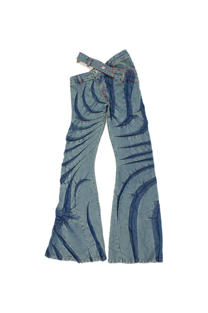 TRIBAL BIAS CUT JEANS