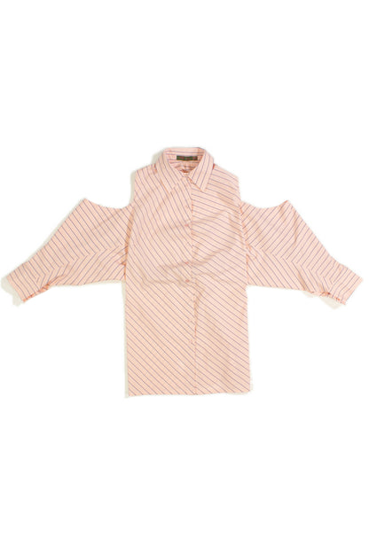 DEEP V-CUT COWL  SHIRT DRESS