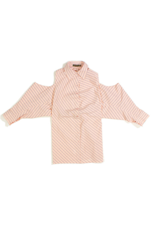 DEEP V-CUT COWL  SHIRT DRESS