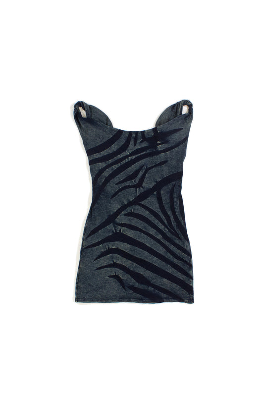TWISTED STRAP AND  COWL BACK JERSEY  DRESS