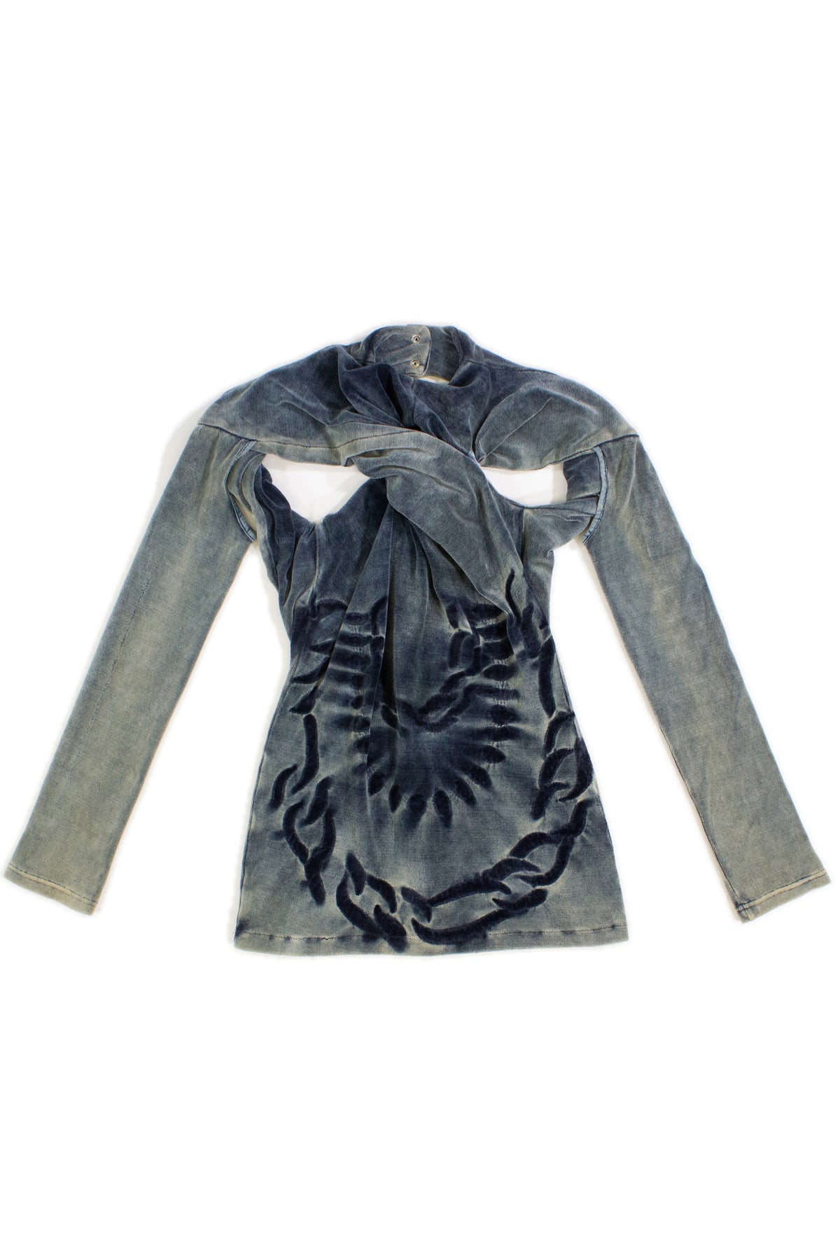 TWISTED FRONT OPEN  BACK PLUSH DRESS