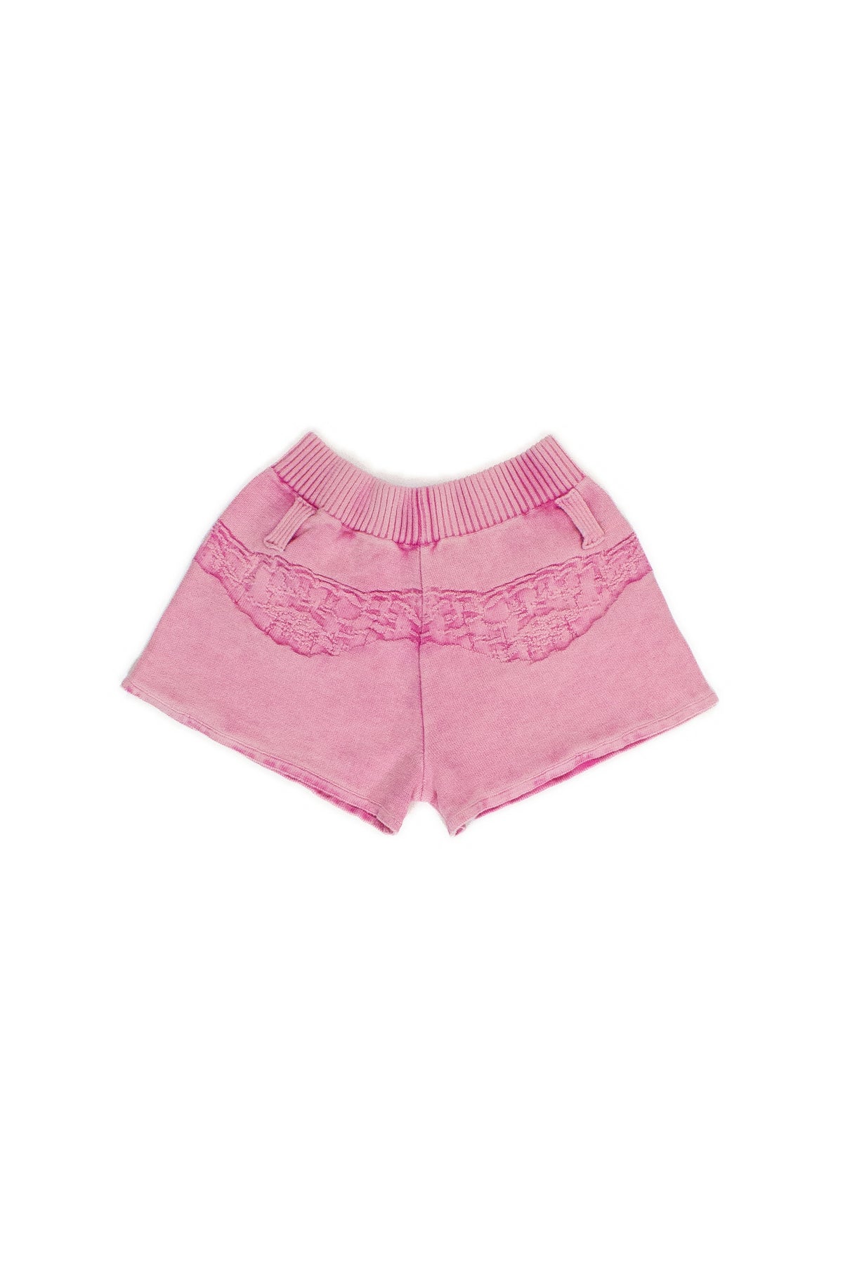 DEBOSSED LACE MINI SHORTS