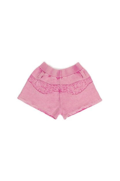 DEBOSSED LACE MINI SHORTS