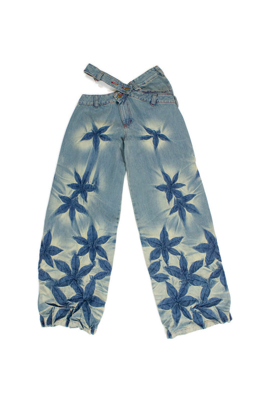FLORAL WIDE LEG JEANS