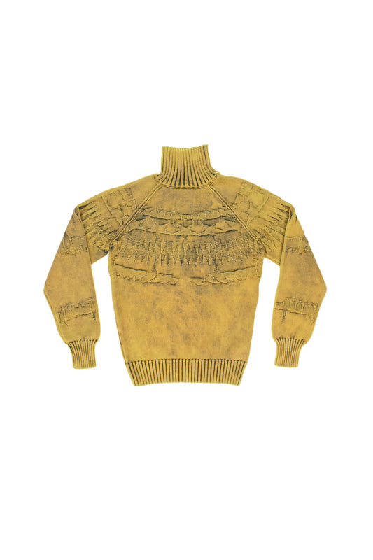 FAIR ISLE DEBOSSED TURTLENECK JUMPER