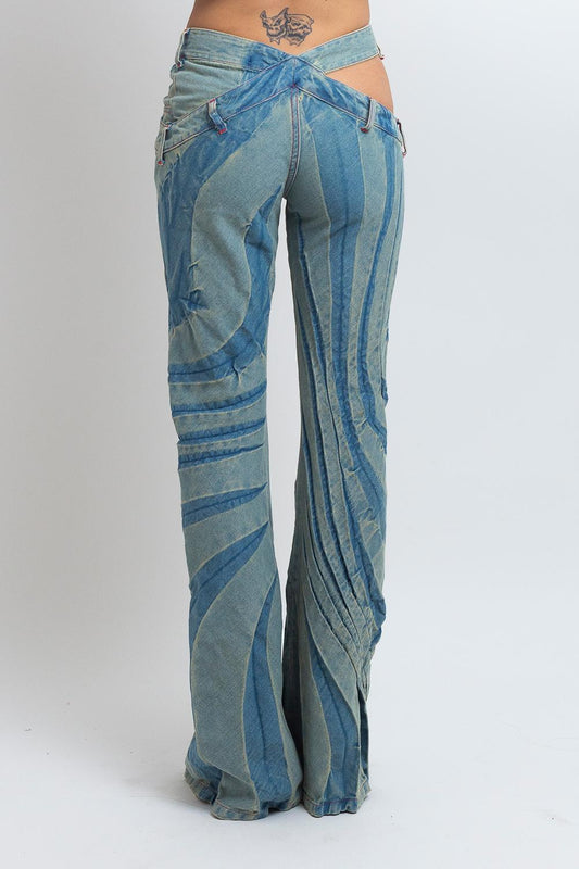 BIAS CUT TRIBAL JEANS