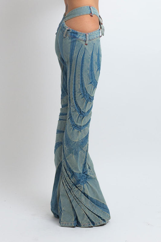 BIAS CUT TRIBAL JEANS