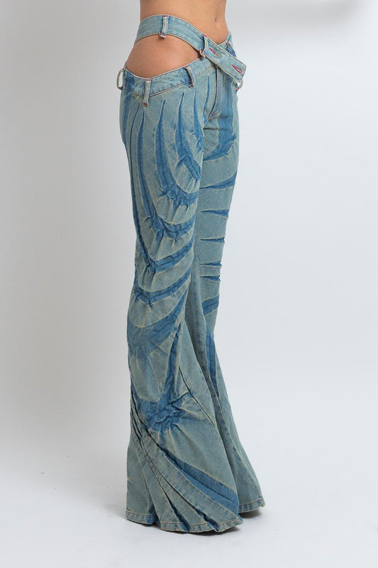 BIAS CUT TRIBAL JEANS