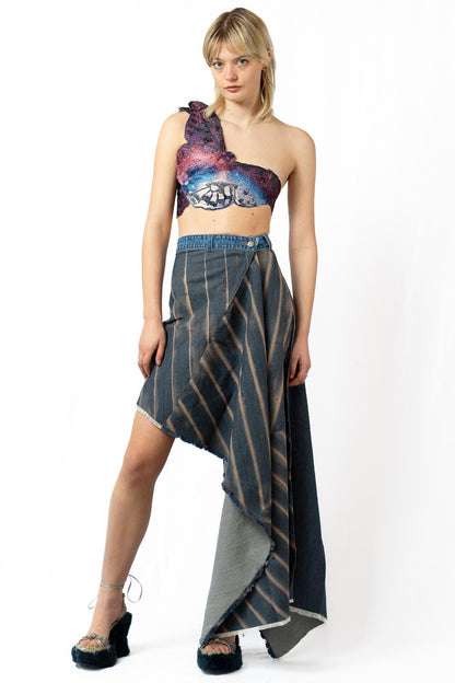 PLEATED CUTOUT SKIRT