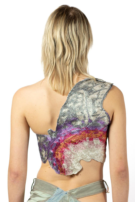 EMBROIDERED SPARKLY BUTTERFLY TOP