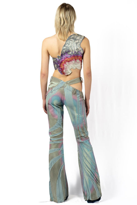 EMBROIDERED SPARKLY BUTTERFLY TOP