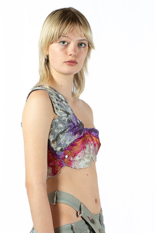 EMBROIDERED SPARKLY BUTTERFLY TOP