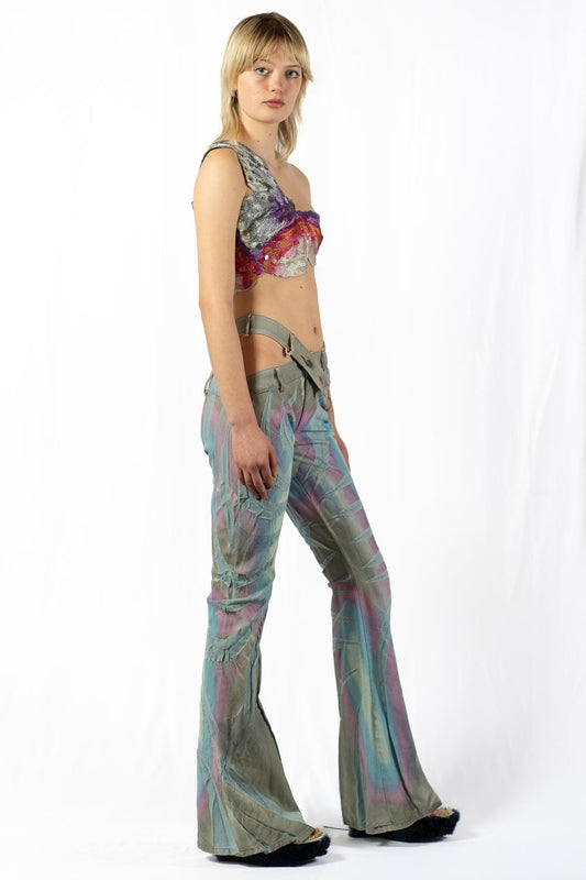 EMBROIDERED SPARKLY BUTTERFLY TOP