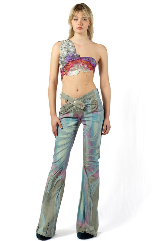 EMBROIDERED SPARKLY BUTTERFLY TOP