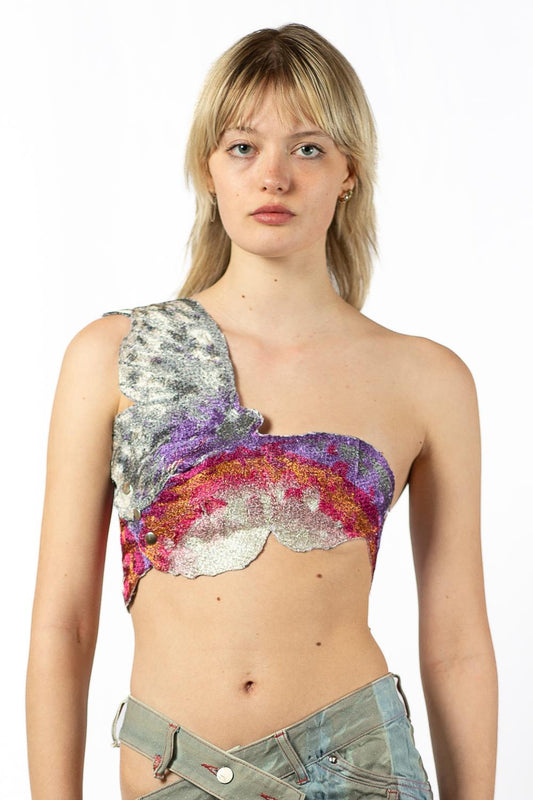 EMBROIDERED SPARKLY BUTTERFLY TOP