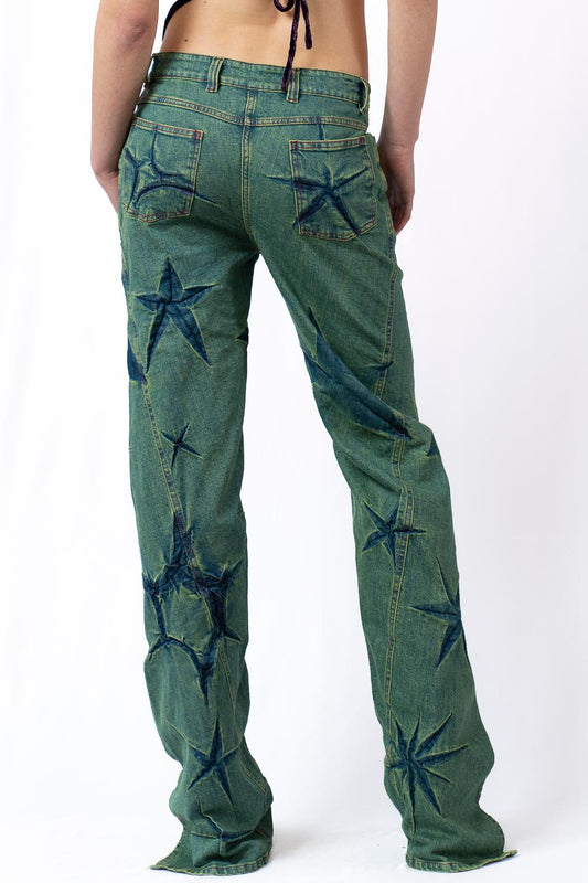 BOYFRIEND SPIRAL FLOWER JEANS