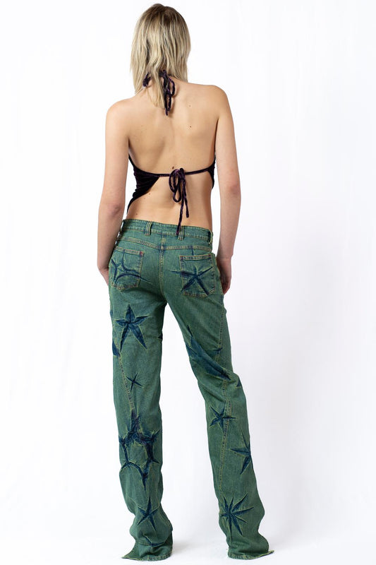 BOYFRIEND SPIRAL FLOWER JEANS