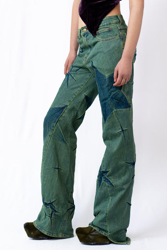 BOYFRIEND SPIRAL FLOWER JEANS