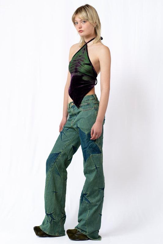 BOYFRIEND SPIRAL FLOWER JEANS